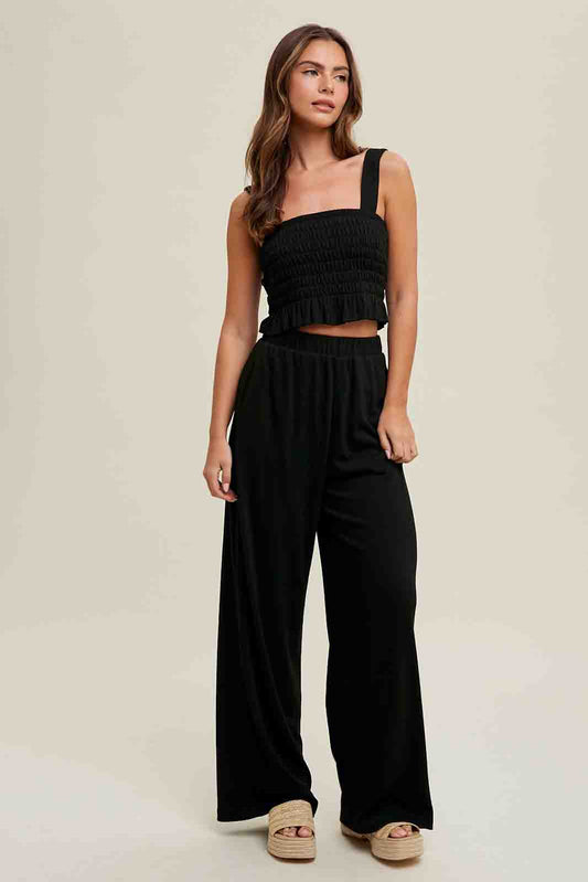 Crinkle Knit Top and Pants Set by Wishlist
