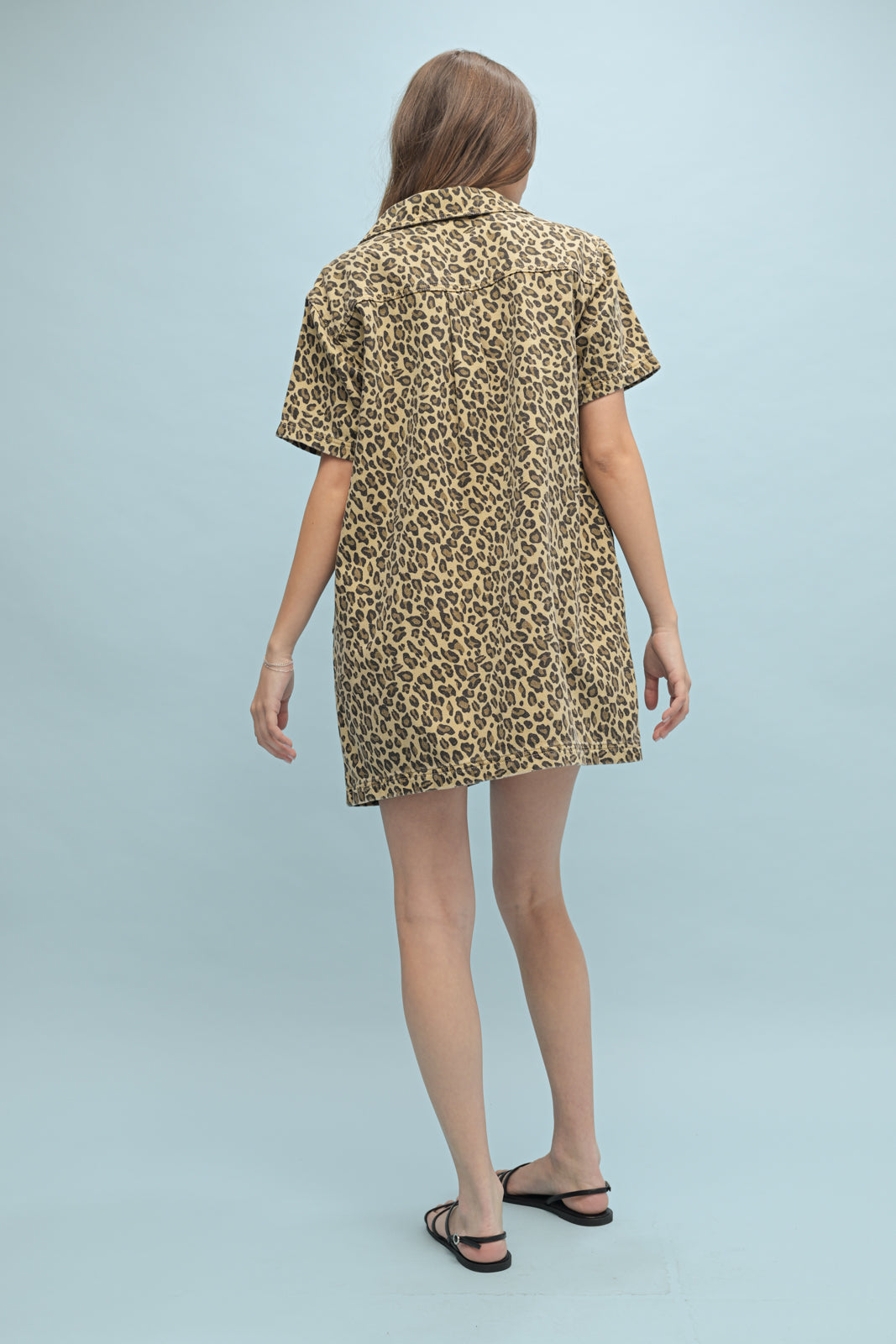 Leopard Denim A Line Dress by Wishlist