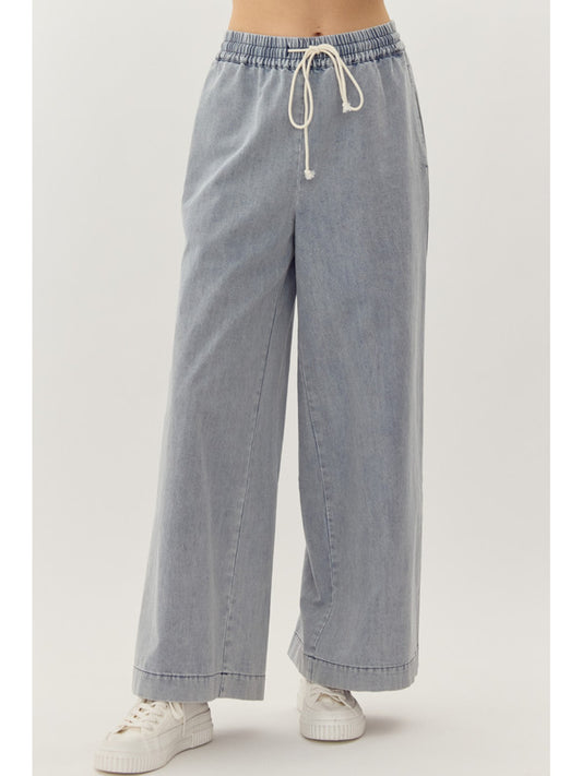 Denim Flowy Pants by Jodifl