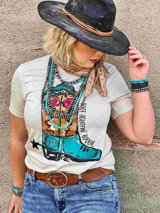 Callie Ann Stelter Boot Scootin' Boogie Tee Heather Dust