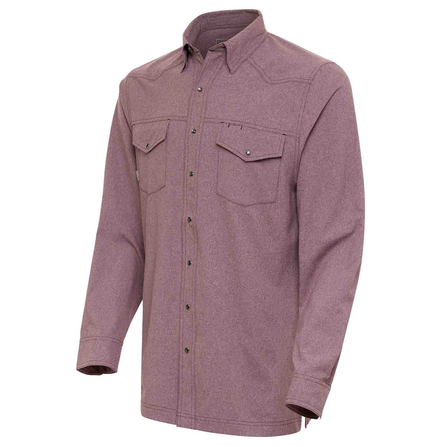 Maroon Pearl Snap LSL Shirt