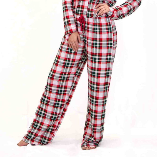 Mansfield Plaid Sleep Pants Dark Green/True Red