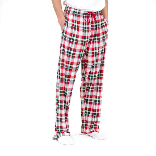 Men's Mansfield Plaid Sleep Pants Dark Green/True Red