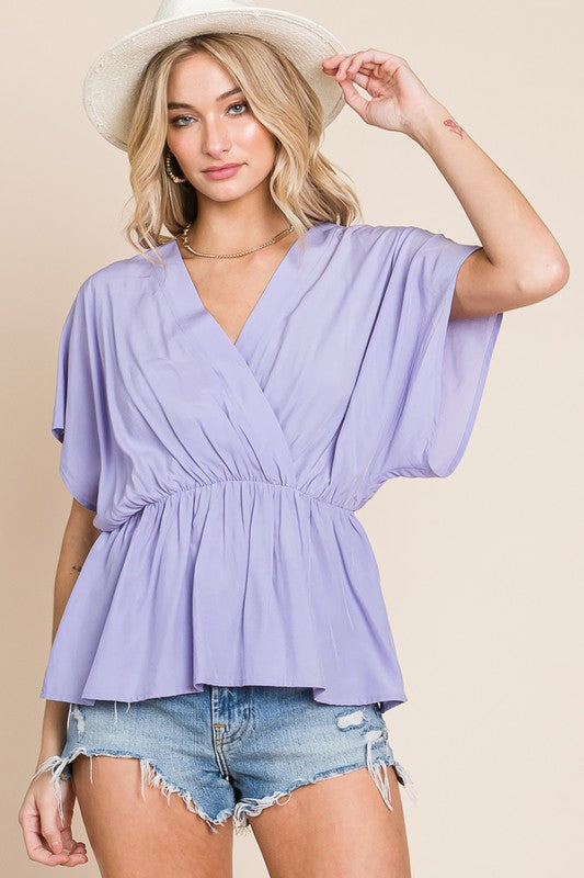 Surplice Babydoll Top Lavender