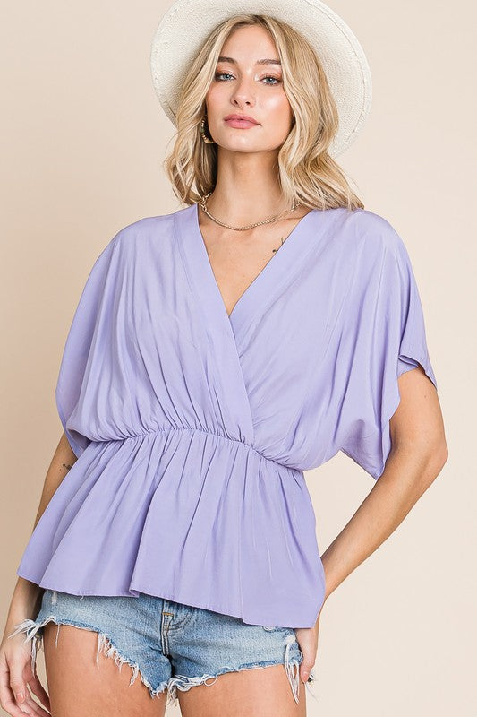 Surplice Babydoll Top Lavender