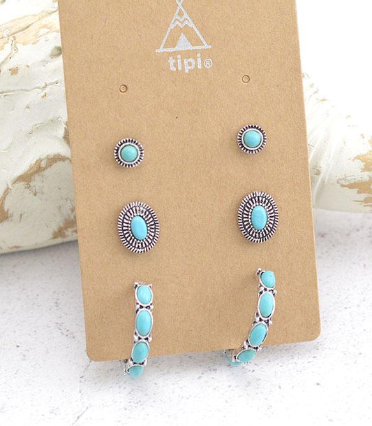 Tess Turquoise Earring Set