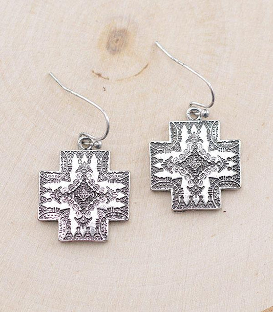 Dakota Aztec Cross Earrings