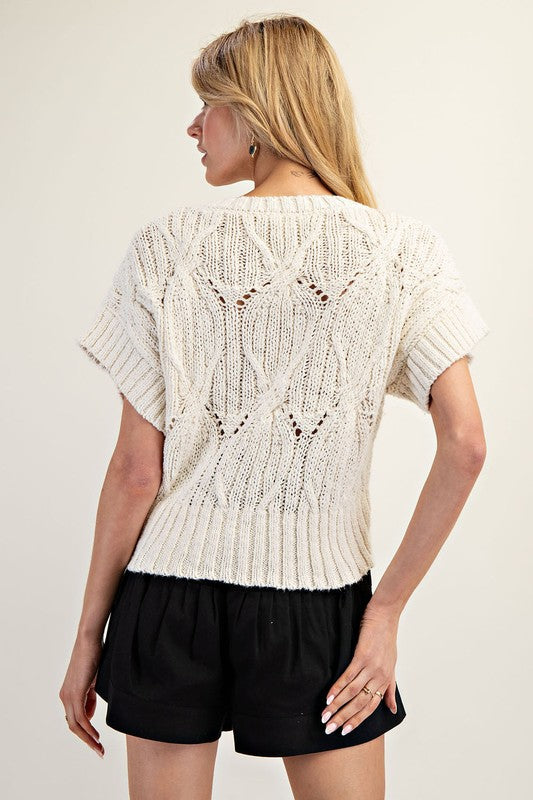 Short Sleeve Knit Sweater by ee:some