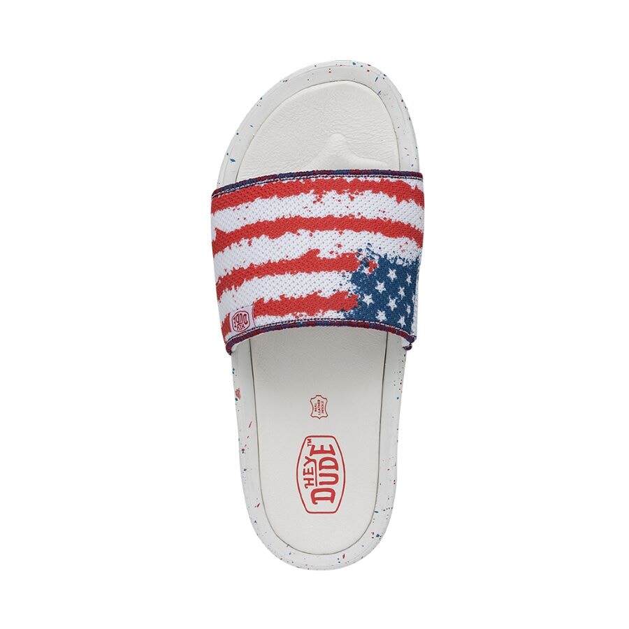 Hey Dude Women's Chandler Knit Flag Slides