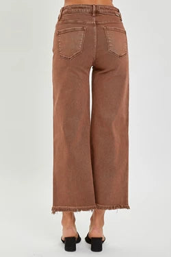 High Rise Tummy Control Crop Wide Leg Jeans by Risen Jeans