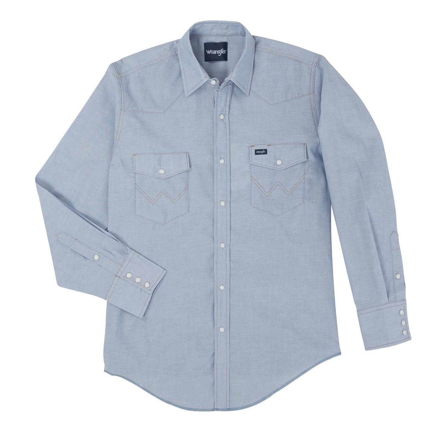 Wrangler Chambray Long-Sleeve Mens Work Shirt