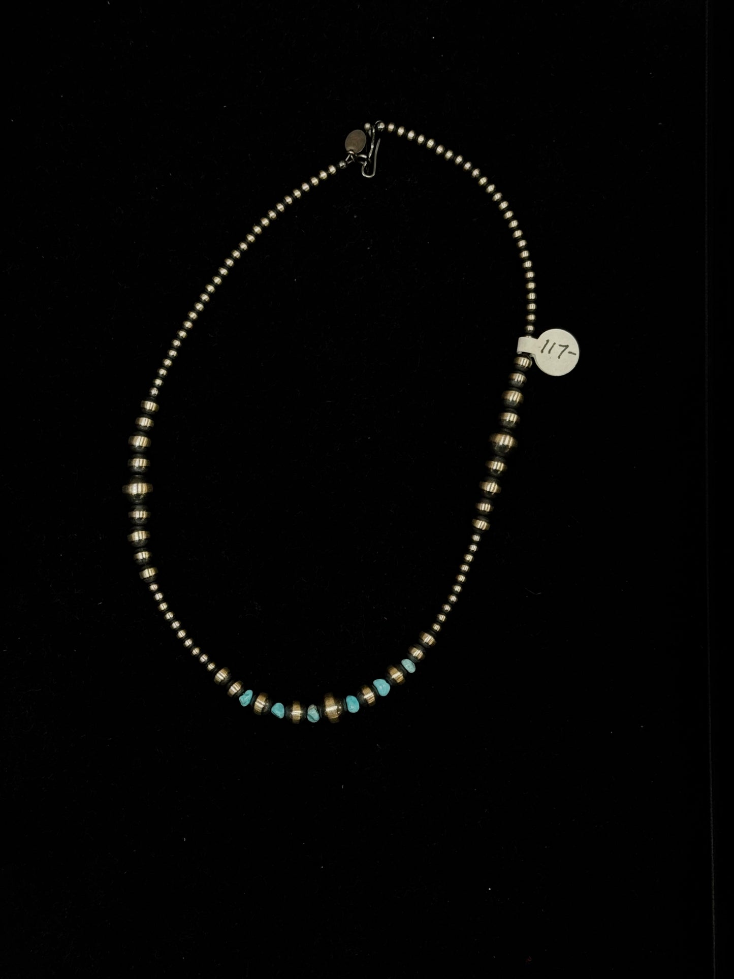 16" Graduated Navajo Pearl & Turquoise Necklace