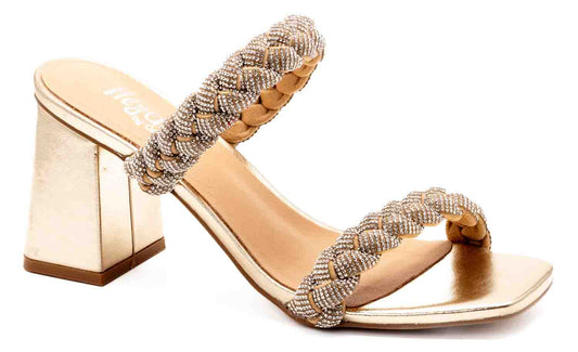 French Kiss Heels in Gold by Hey Girl - Corky's