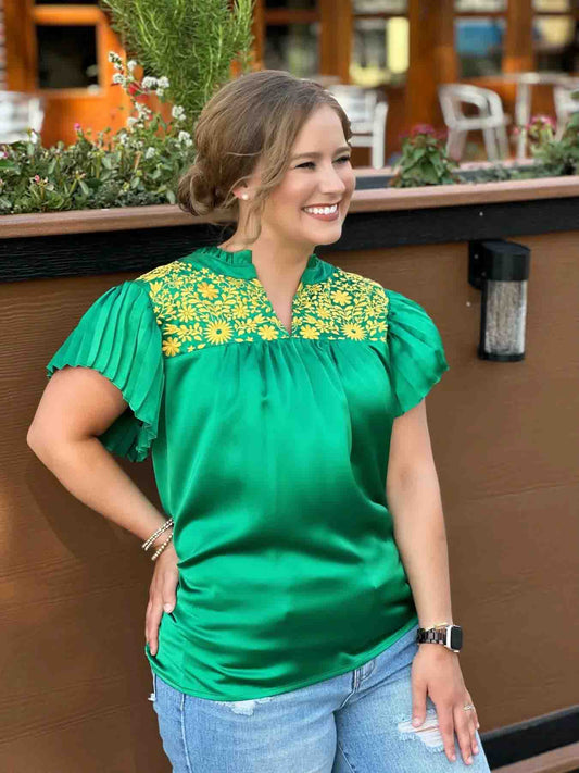 Baylor Embroidered Top by Washco Apparel