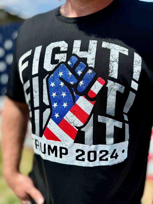 Fight Fight Fight Trump 2024 Tee in Black