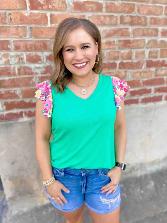 Elise Top Bright Green by Washco Apparel