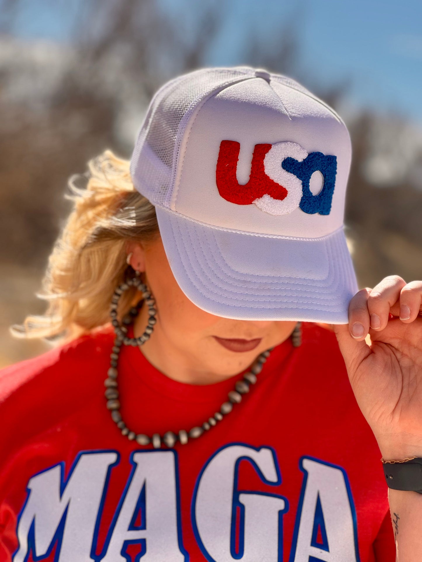 USA Chenille Foam Trucker Cap