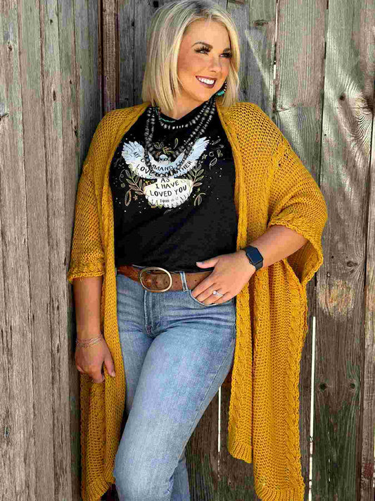 Kate Mustard Knit Kimono