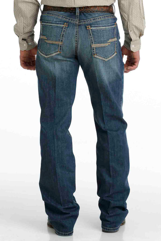 Men's Relaxed Fit Grant Boot Cut Jeans in Dark Stonewash by Cinch Jeans