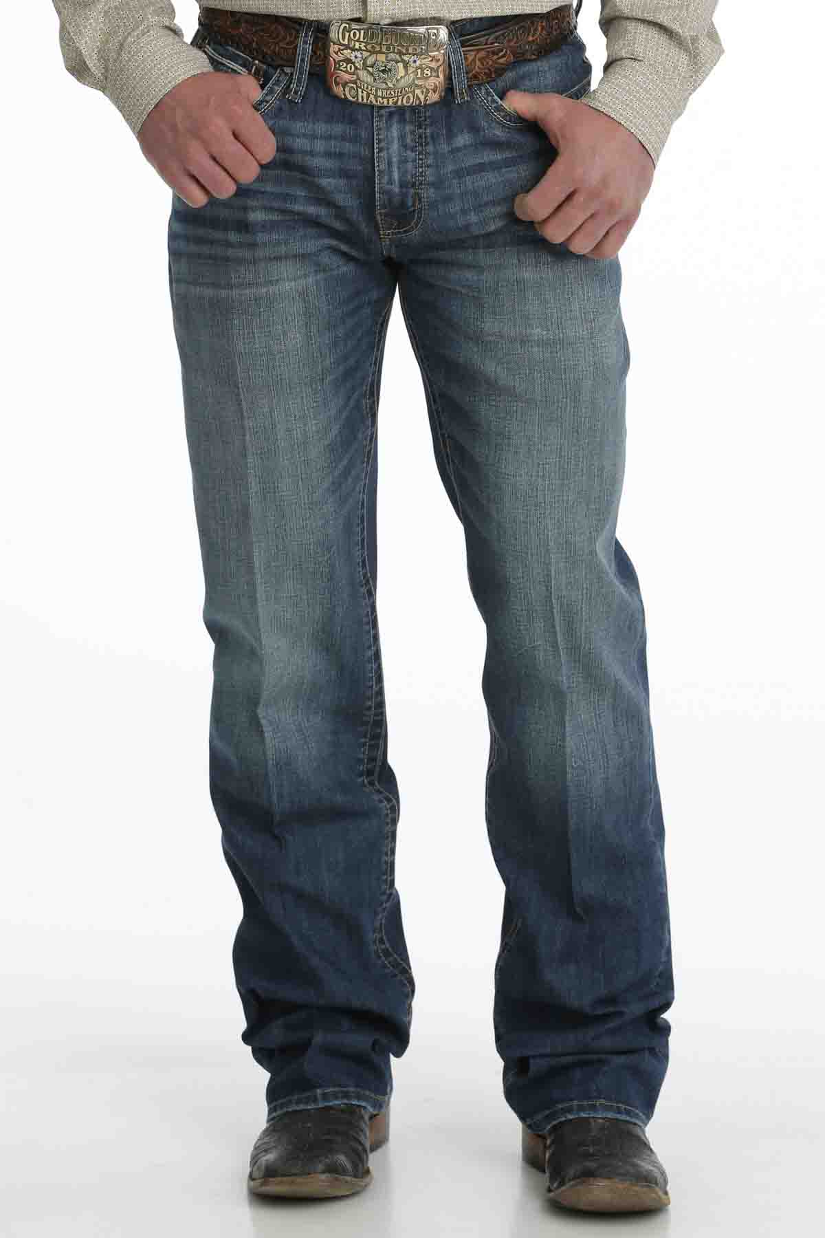 Men's Relaxed Fit Grant Boot Cut Jeans in Dark Stonewash by Cinch Jeans