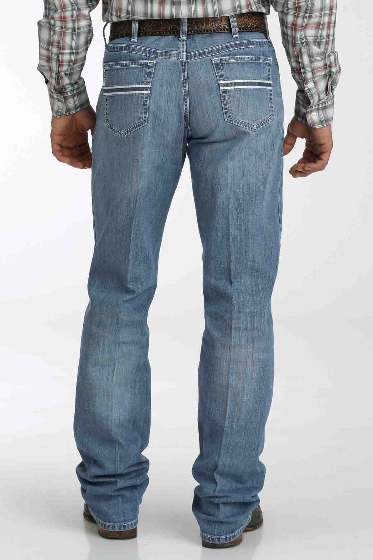 White Label Relaxed Fit Straight Leg Jeans in Medium Stone by Cinch