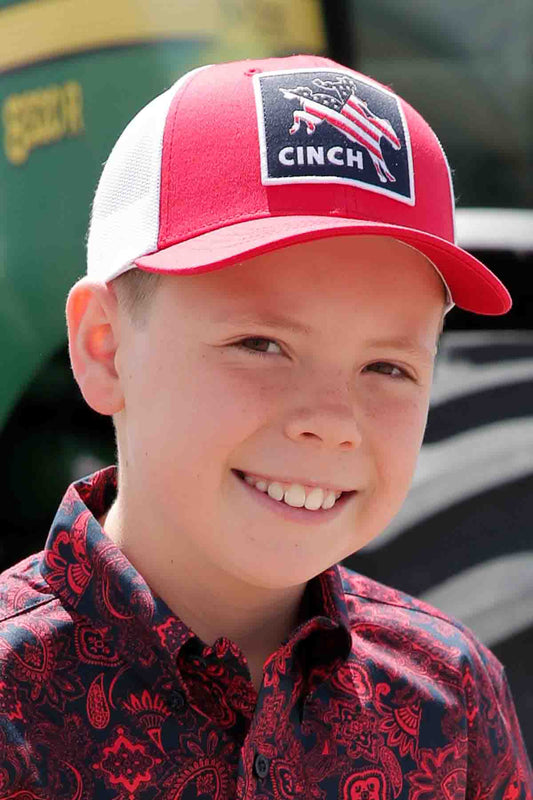 Boy's Cinch Trucker Cap Red