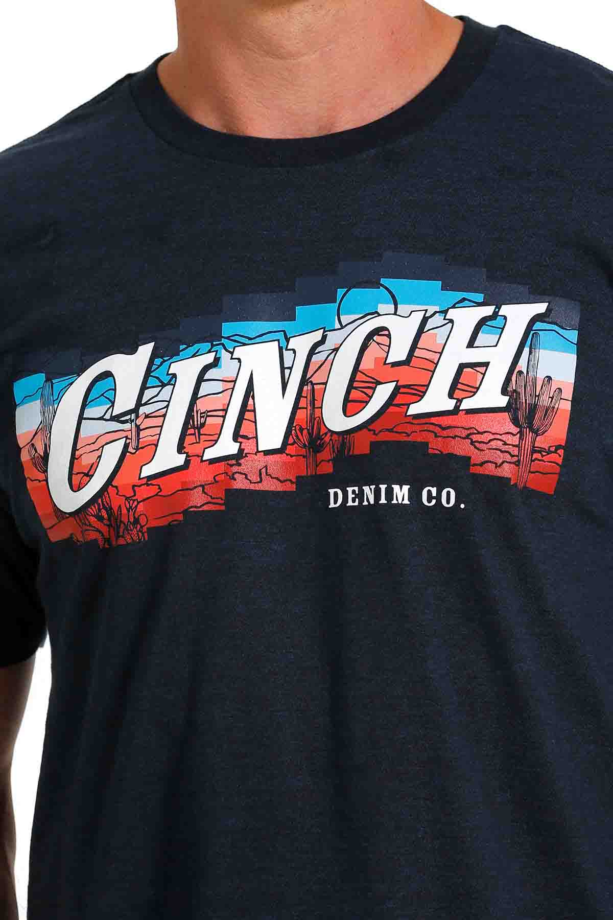 Men's Cinch Denim CO Tee Heather Navy