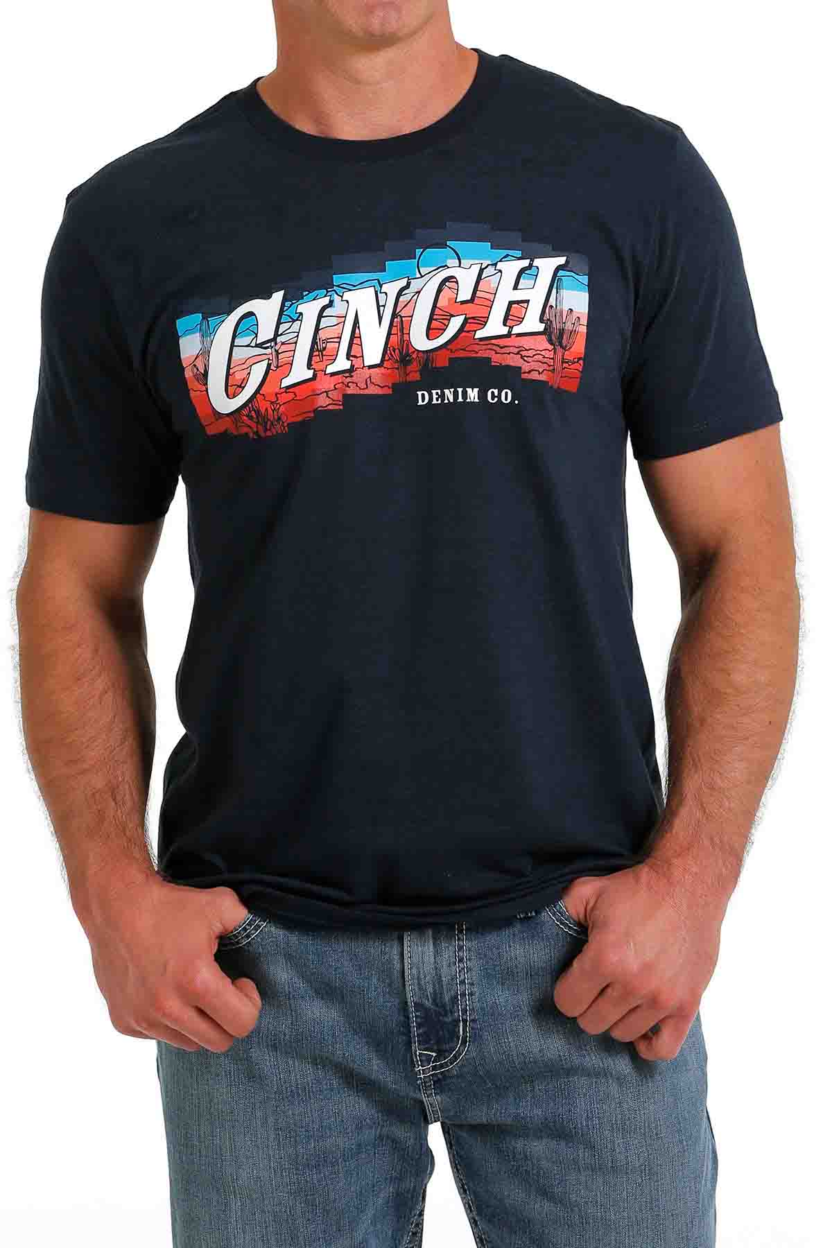 Men's Cinch Denim CO Tee Heather Navy