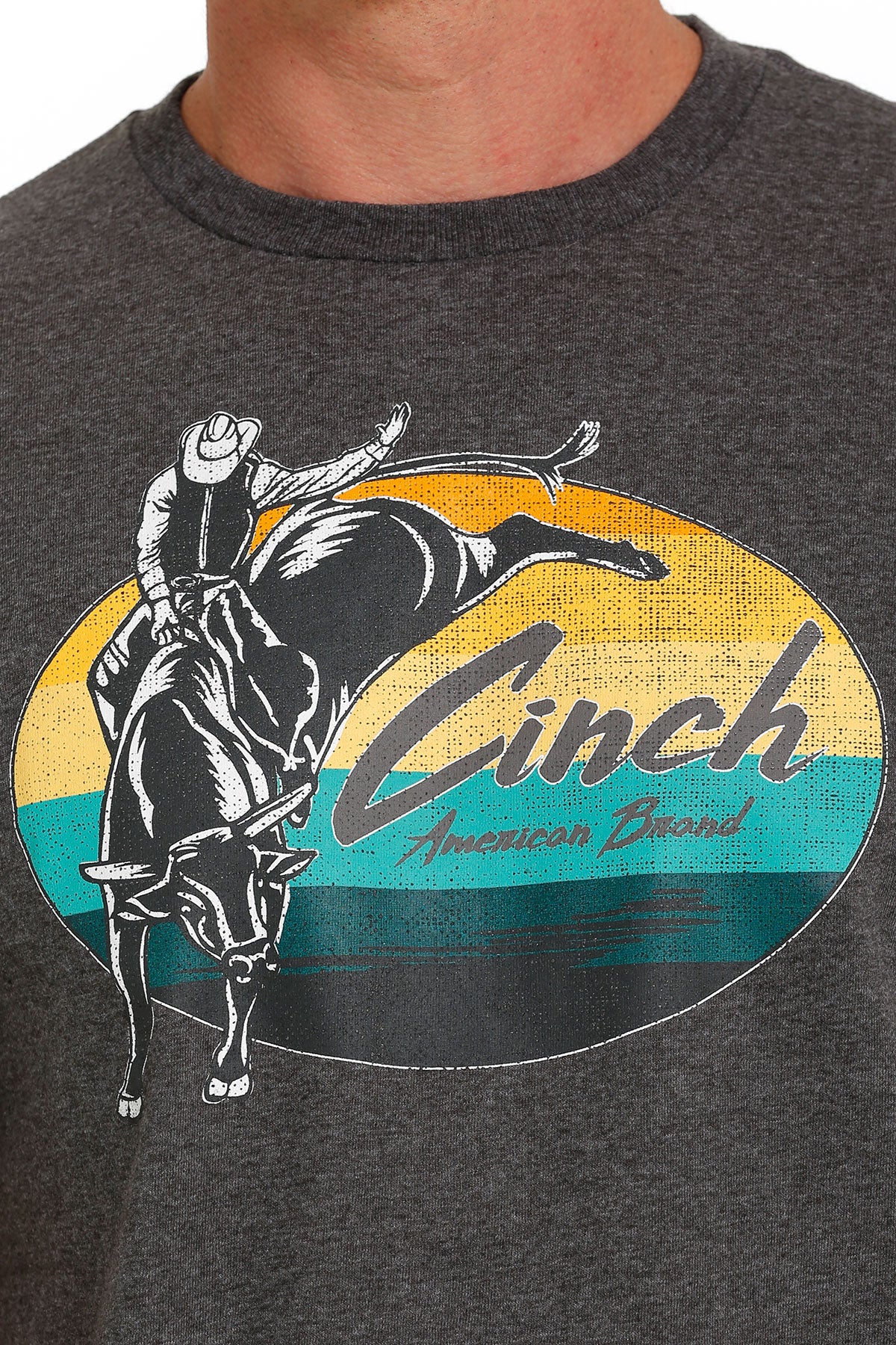 Cinch Men's Short Sleeve American Brand T-Shirt Heather Charcoal