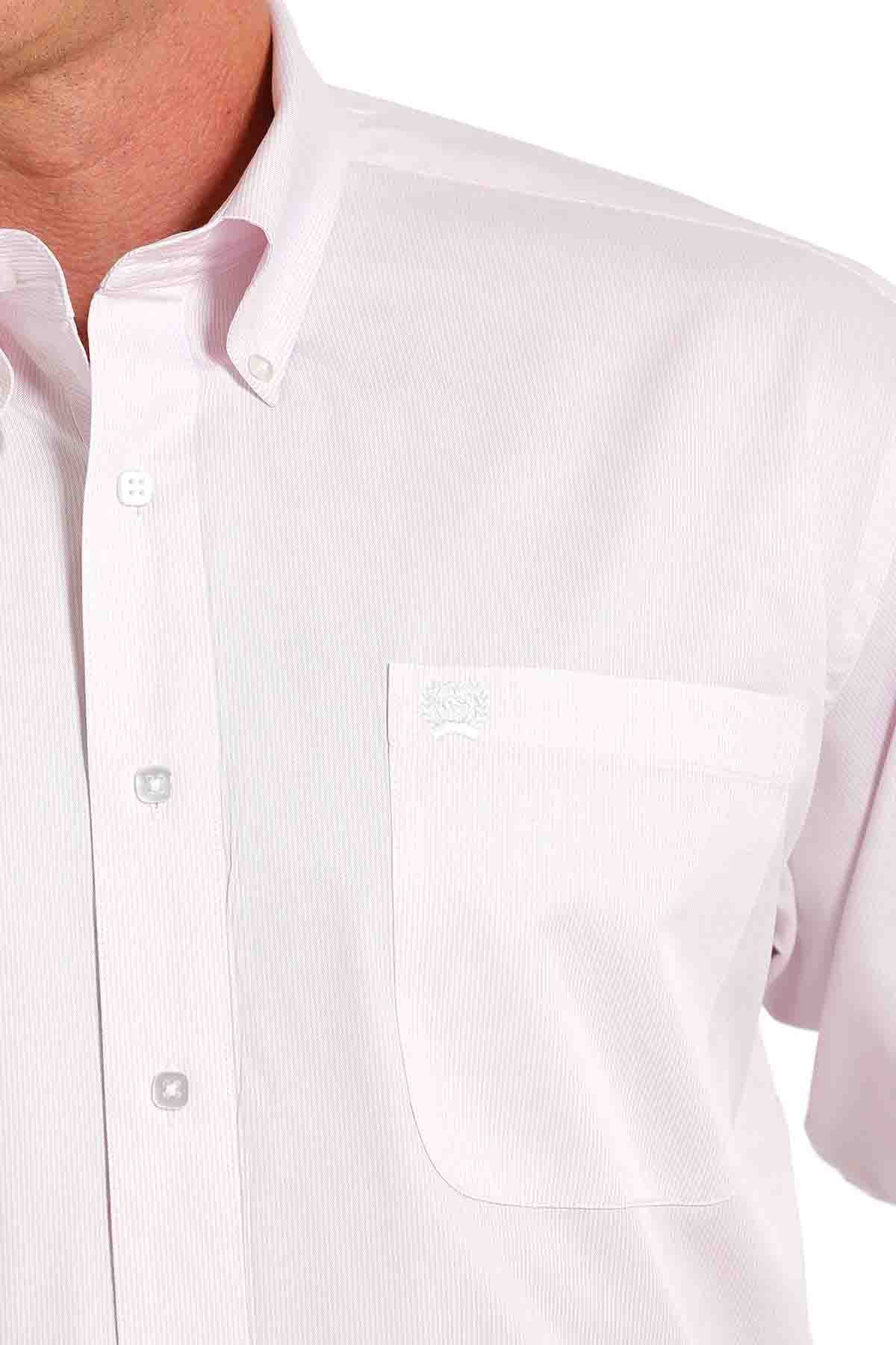 Cinch Men's Pink Stripe Classic Button Down Tencel Shirt