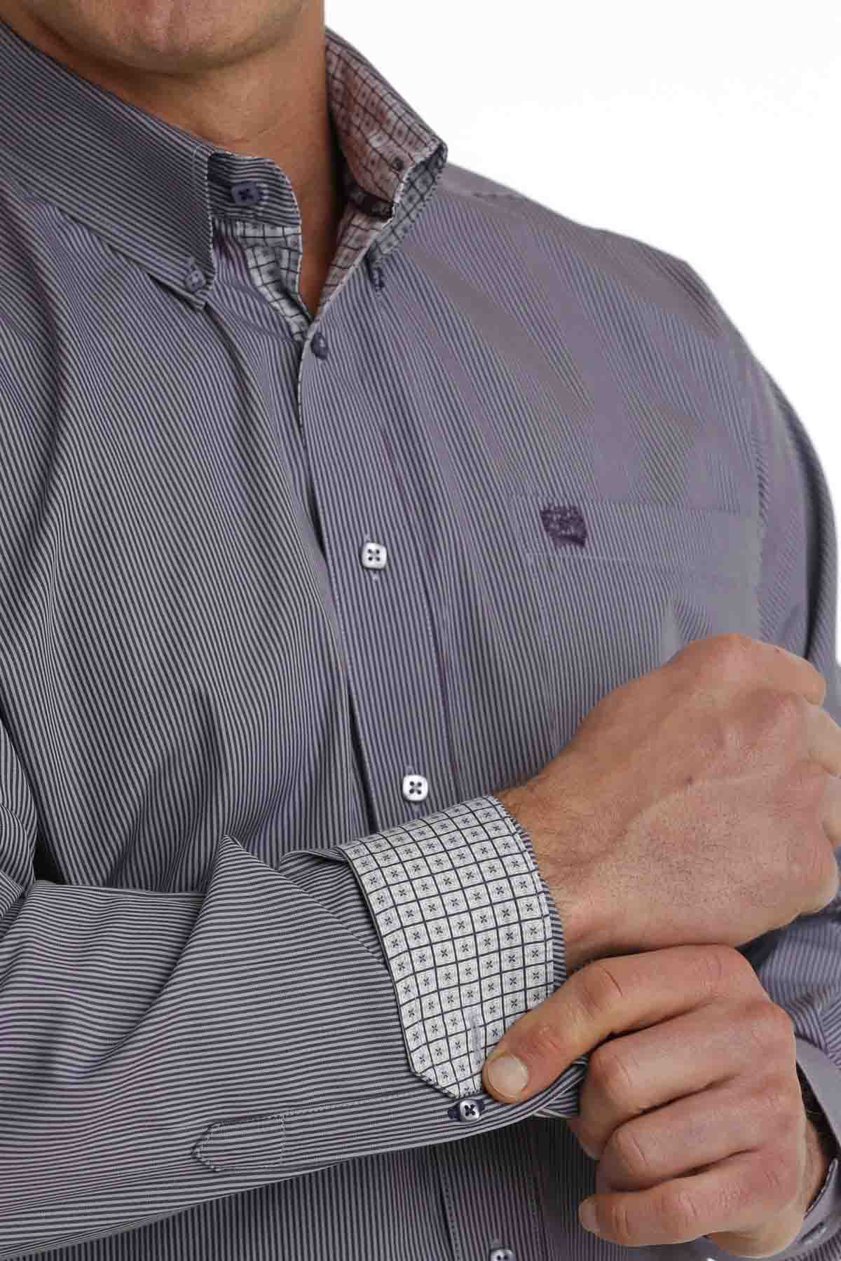 Long-Sleeve Button Down Western Shirt in Purple by Cinch