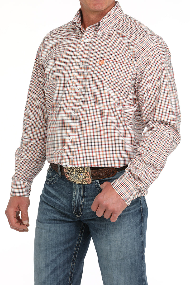 Mens Long Sleeve Plaid Button Up by Cinch