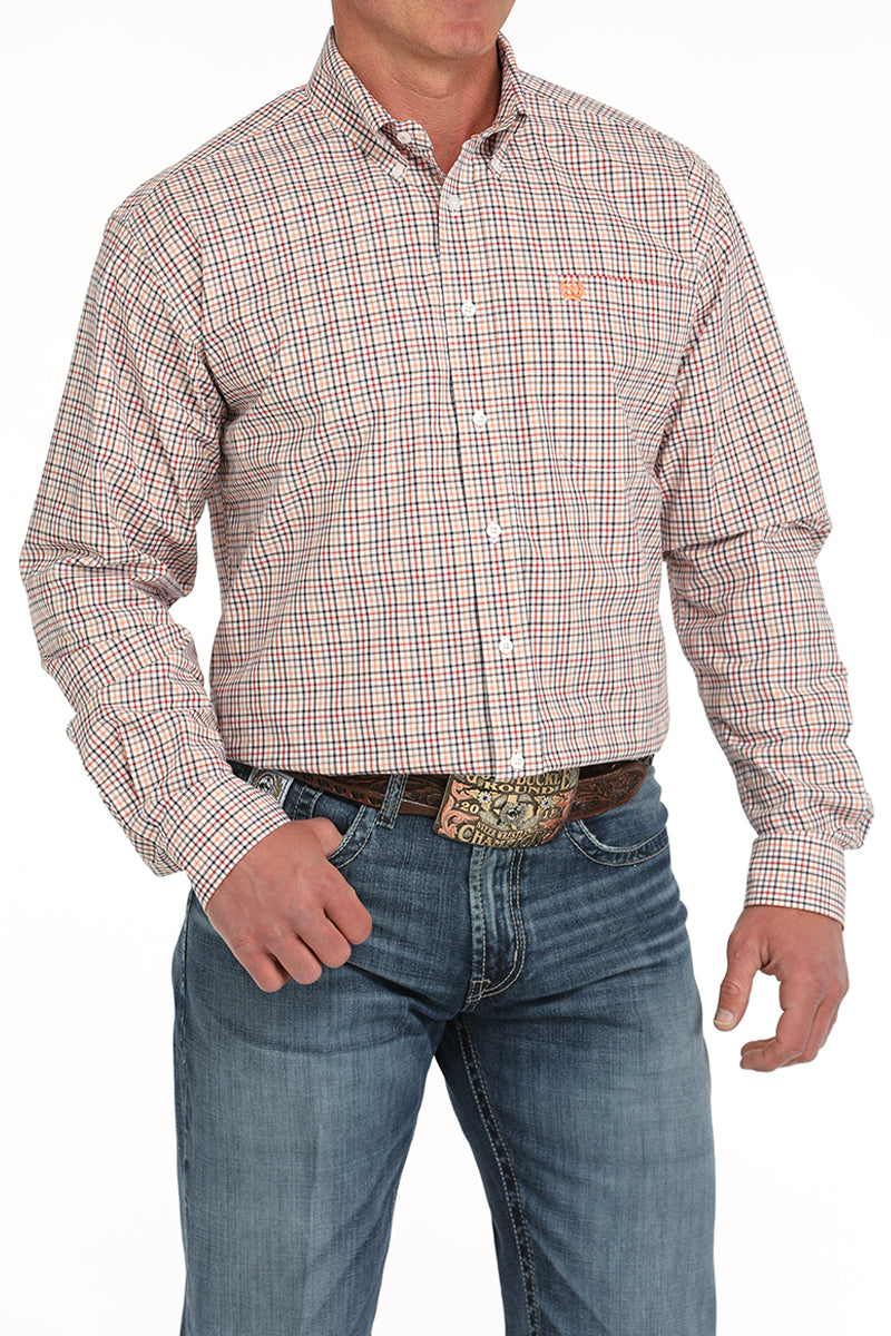 Mens Long Sleeve Plaid Button Up by Cinch