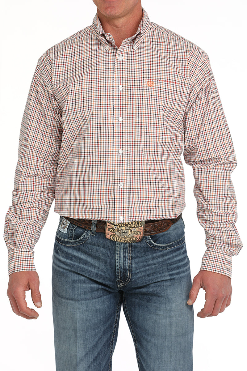 Mens Long Sleeve Plaid Button Up by Cinch