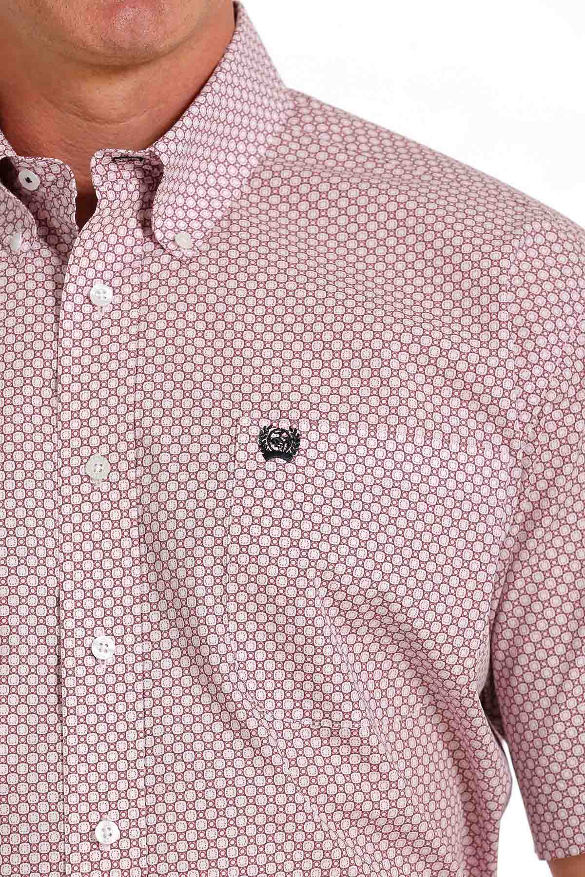 Cinch Men's Classic Pink Short Sleeve Button Down Shirt