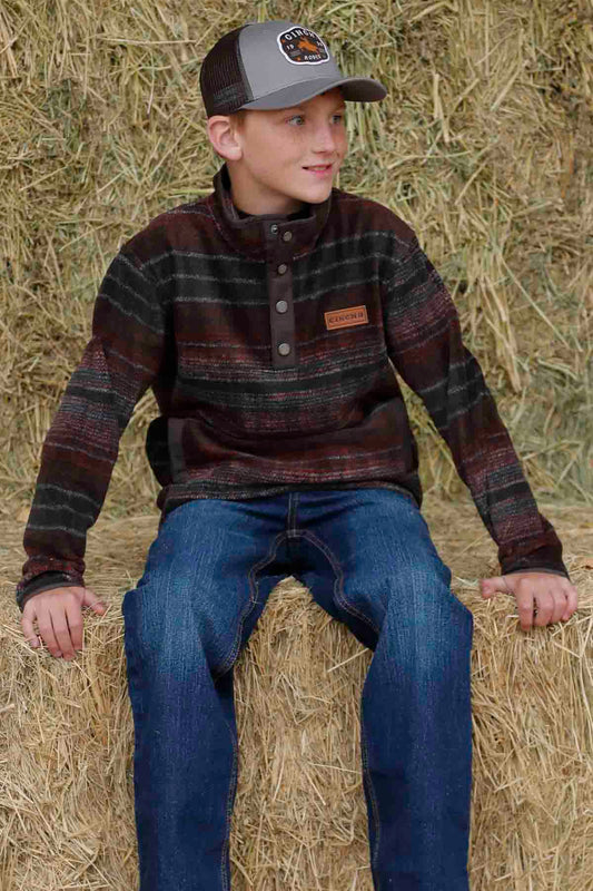 Boys Polar Fleece in Brown Serape by Cinch