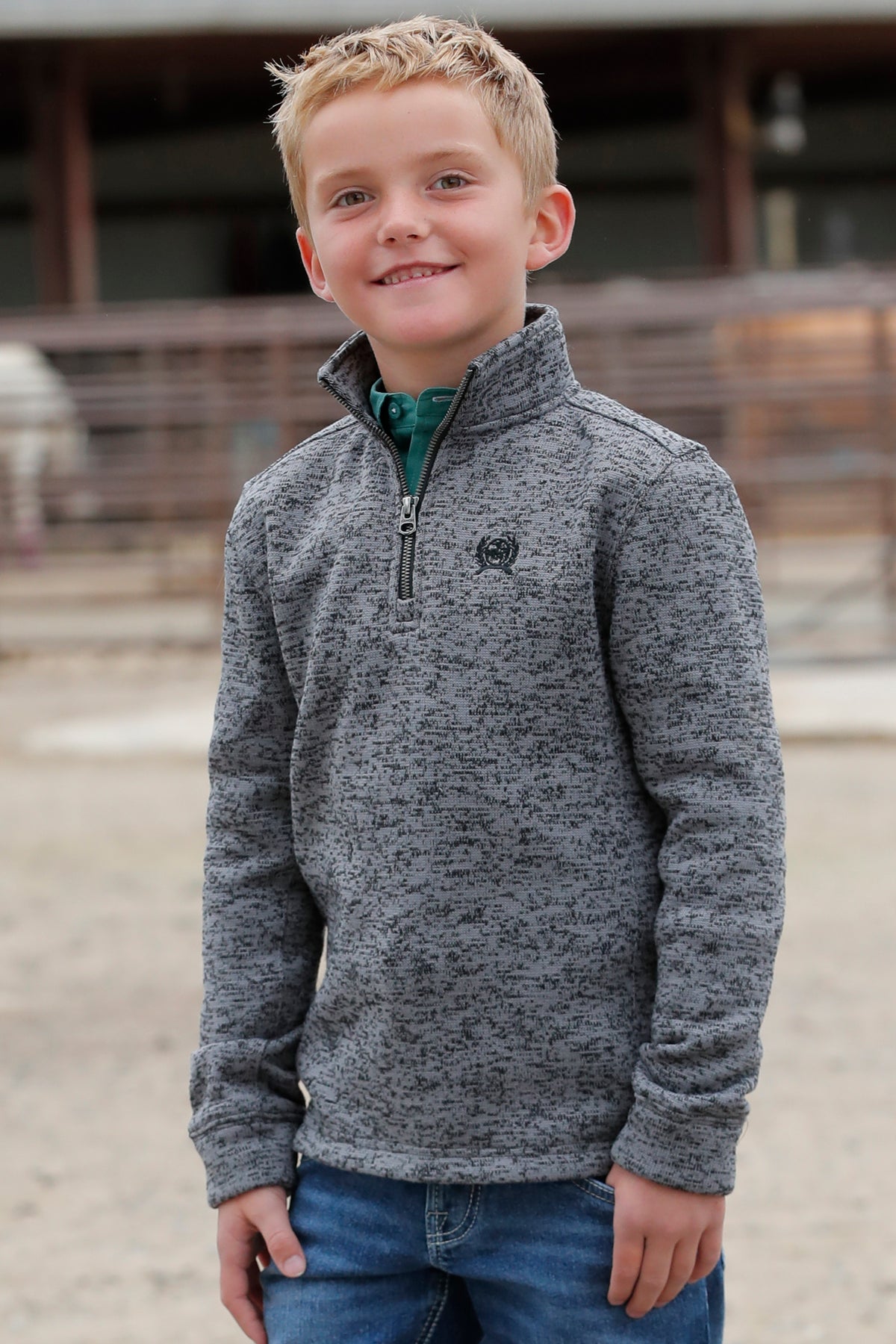 1/4 Zip Gray Sweater by Cinch