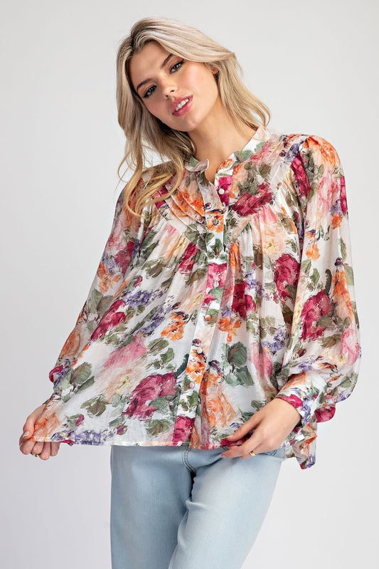 Vintage Floral Print Blouse by ee:some