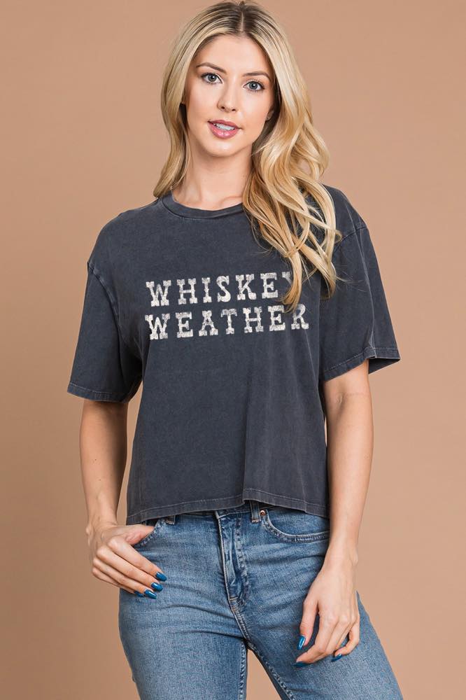 Whiskey Weather Faux Crop Top by Zutter