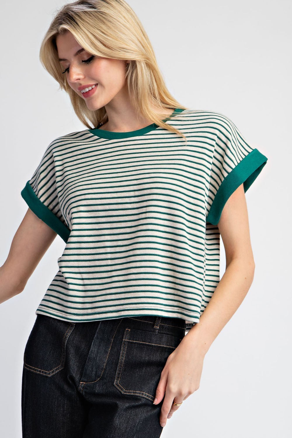 Juniper Green Striped Top by ee:some