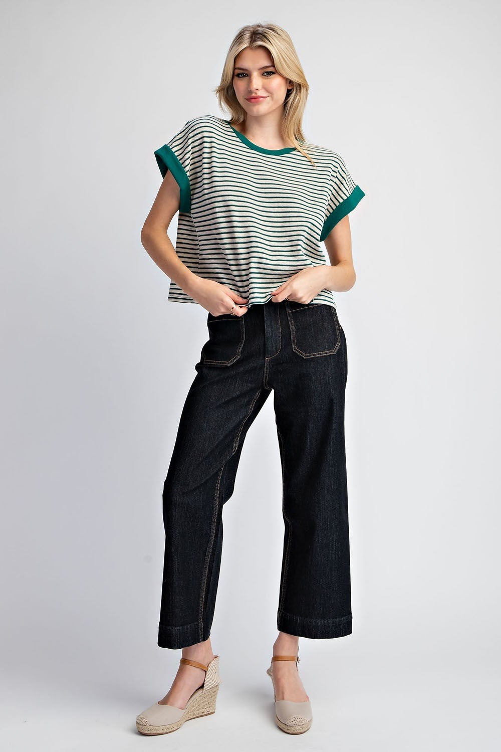 Juniper Green Striped Top by ee:some