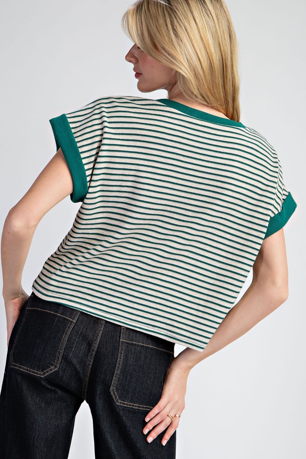 Juniper Green Striped Top by ee:some