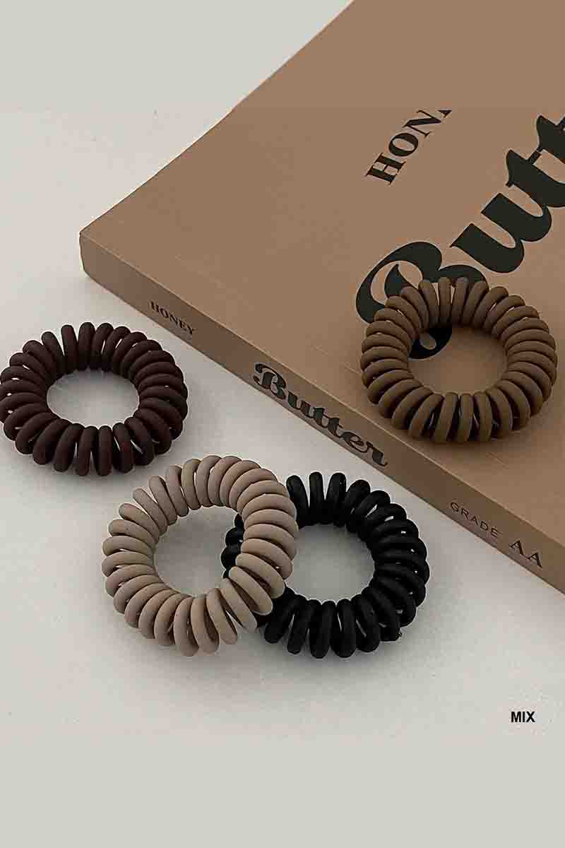 Spiral Coil Hair Ties, Set of 3, by Zenana
