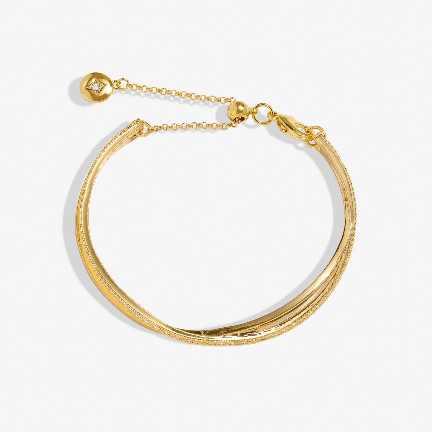 Crossover Bangle Bracelet Bar In Gold-Tone Plating by A Littles & Co