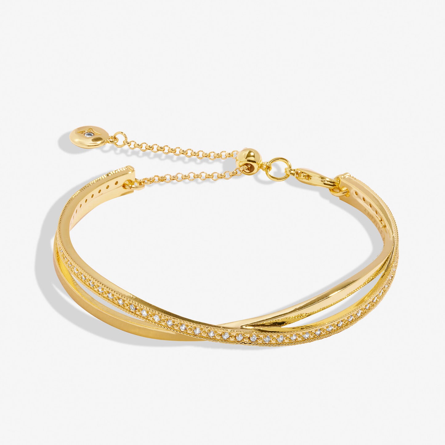 Crossover Bangle Bracelet Bar In Gold-Tone Plating by A Littles & Co