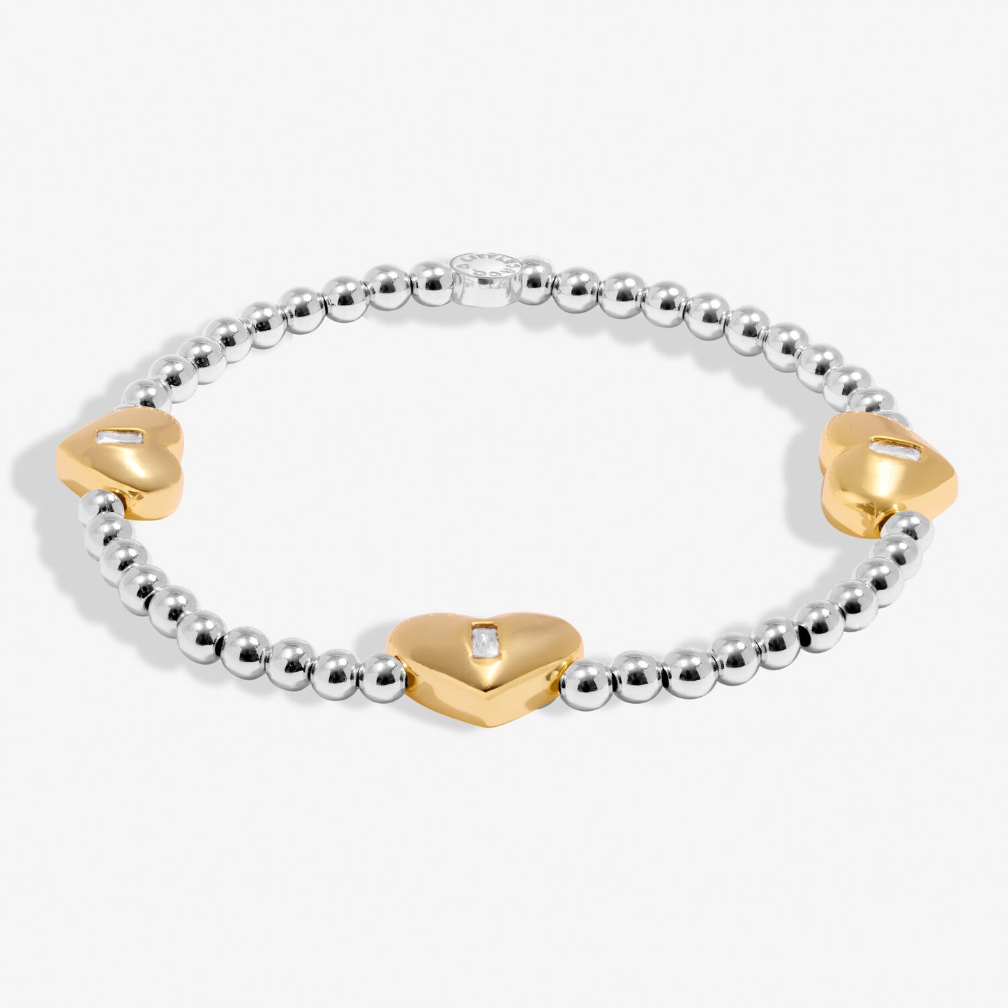 Triple Heart Bracelet Bar In Silver And Gold-Tone Plating by A Littles & Co