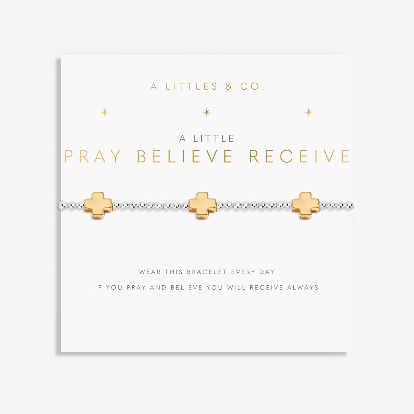 A Little 'Pray Believe Receive' Bracelet In Silver And Gold-Tone Plating by A Littles & Co