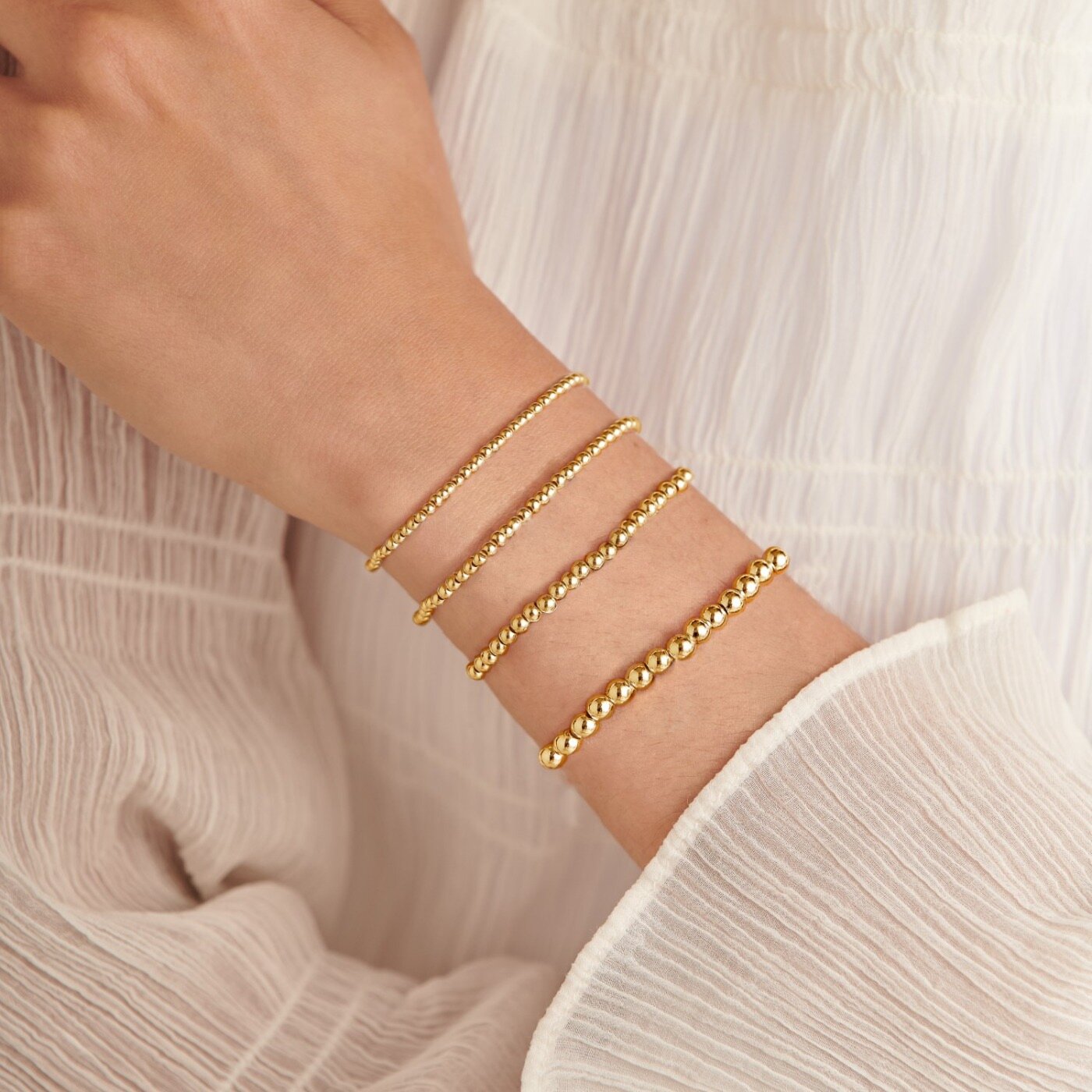 3 mm Gold-Tone Plated Stacking Bracelet by A Littles & Co