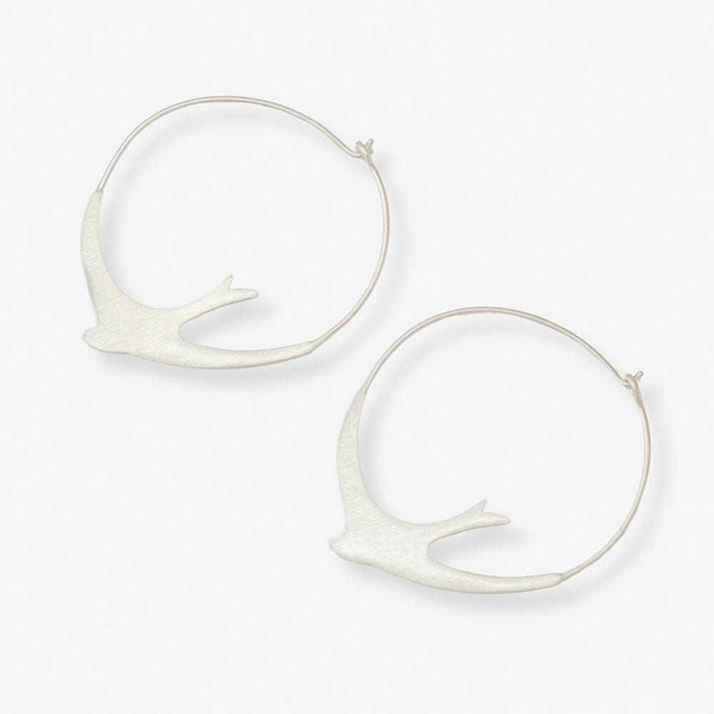 Amelia Circle Bird Hoop Earrings