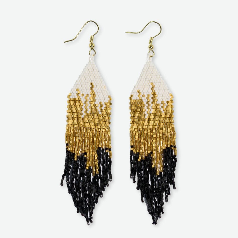 Claire Ombre Beaded Fringe Earrings by Ink+Alloy